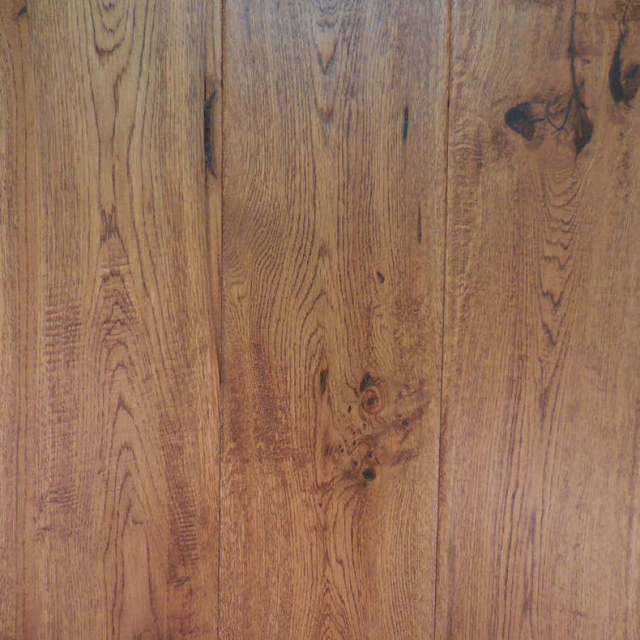 Hatfield Antique Oak Wheat Solid Plank Satin Lacquer Finish 150mm wide